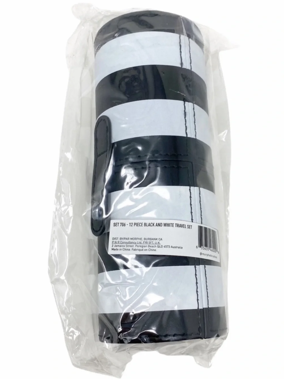 MORPHE 706 12 Piece Black and White Striped Travel Case Brush Set NEW